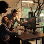 internet technology security specialists team fixing computer system cyberattack